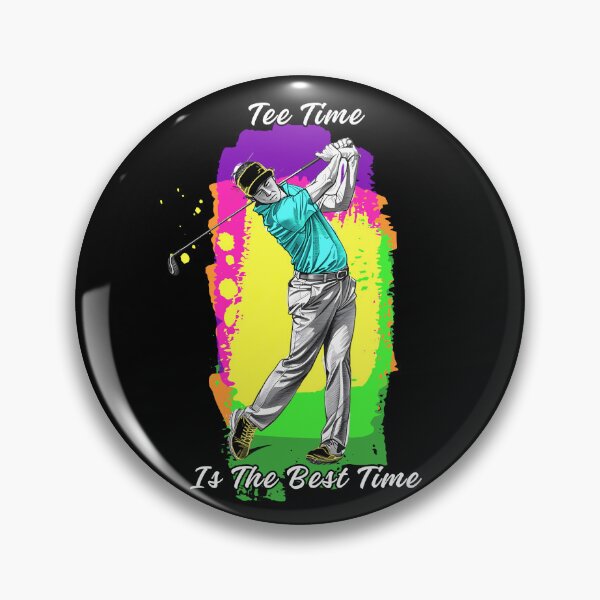 Artikelvorschau, Die beste Zeit zum Abschlag ist die beste Zeit Pop-Art-Golfgrafik entworfen und verkauft von AXENT Designs.