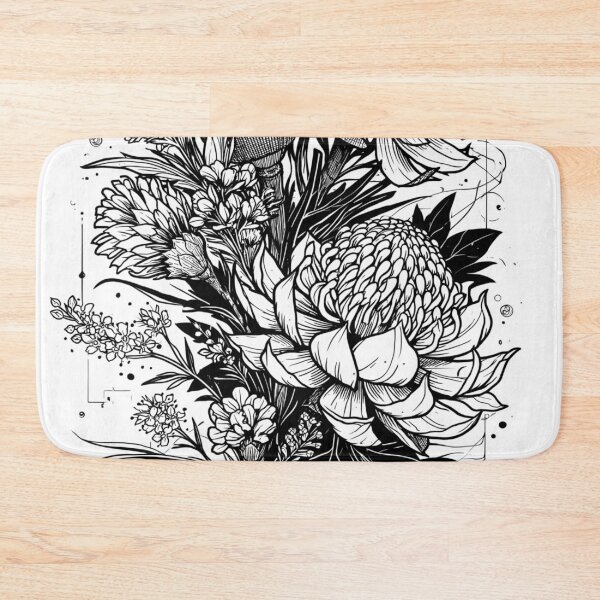 Item preview, Australian Native Flora Ink Illustration, Banksia Waratah Botanical Print designed and sold by Jaes Bidwell Tattoo Artist Margaret River .