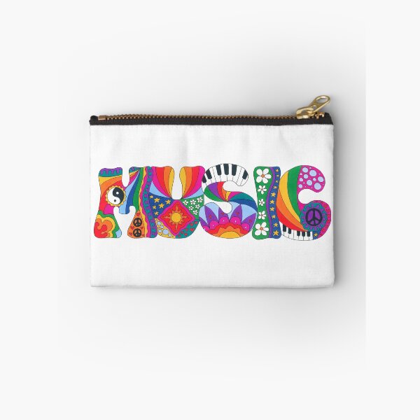 Item preview, Rainbow Psychedelic Music Art – White Retro 70s Design designed and sold by Kellie Espie Art.