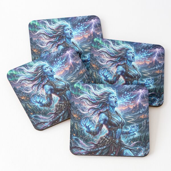 Item preview, Banshee Screaming Beneath the Northern Lights | Fantasy Art designed and sold by Artsy Universe.