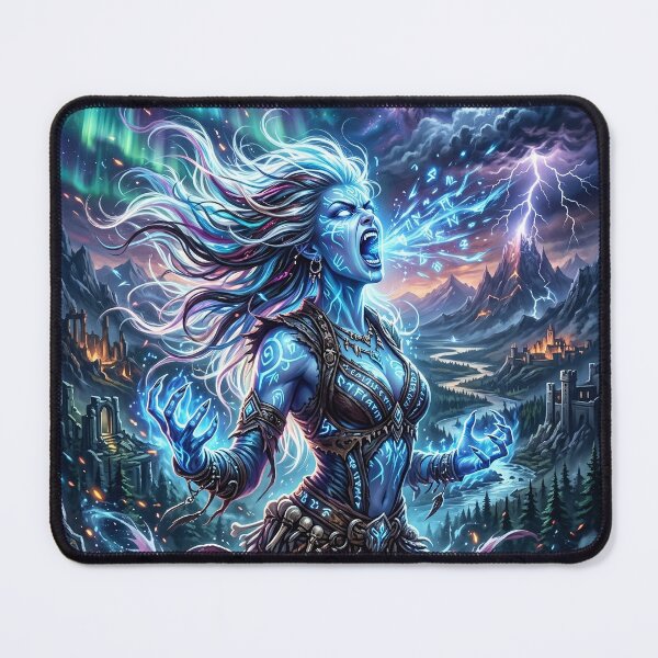 Item preview, Banshee Screaming Beneath the Northern Lights | Fantasy Art designed and sold by Artsy Universe.