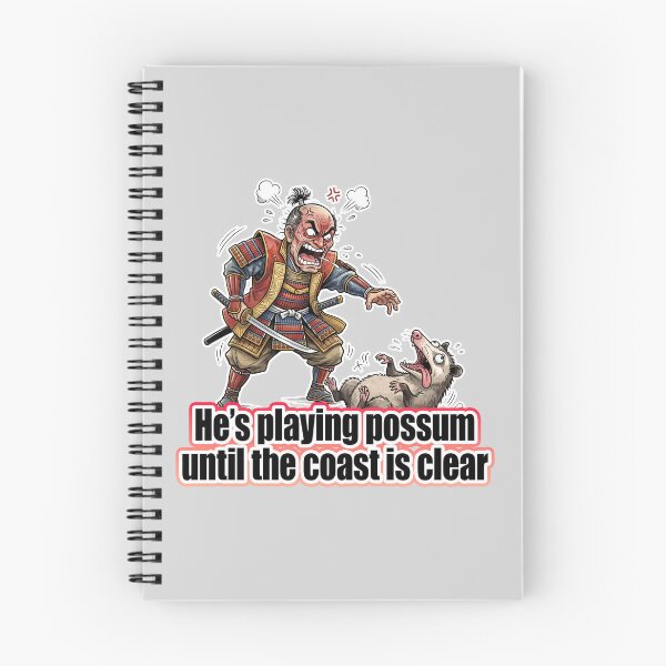 Item preview, Angry Samurai Chasing Possum – Playing Possum Until the Coast Is Clear designed and sold by LOVEARTDESIGN.