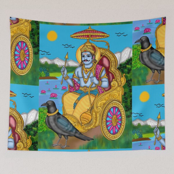 Item preview, Lord Shani Digital Drawing | Shani Dev Hindu Deity Spiritual Artwork designed and sold by Harshit_Digital_Arts.