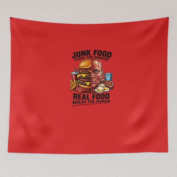 Item preview, Junk Food Feeds the Disease Real Food Builds The Human designed and sold by CarnivoreGifts.