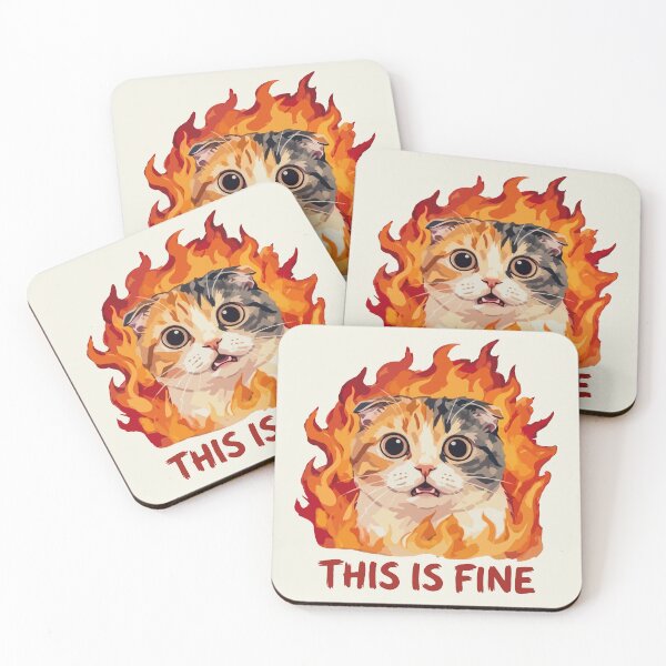Item preview, This Is Fine Calico Cat On Fire designed and sold by Gkinoki.