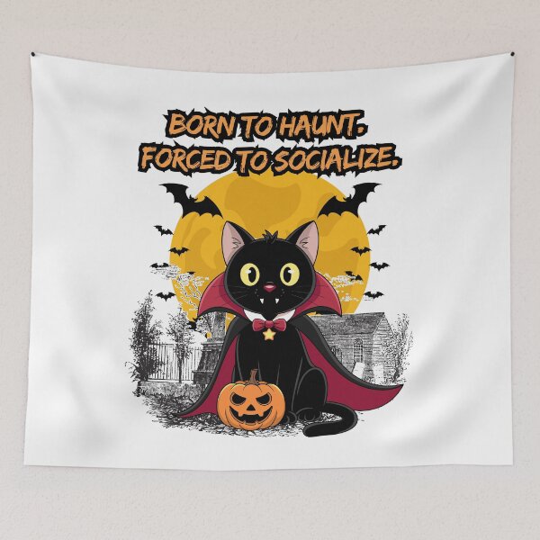Item preview, Born to Haunt Vampire Cat Shirt Funny Introvert Halloween Gift designed and sold by E20STUDIO.