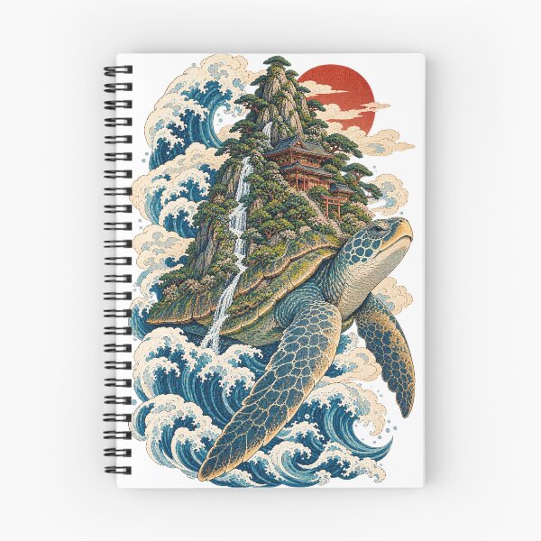 Item preview, Uogtun the Ancestral Turtle – Japanese Sea Turtle, Sacred Mountain & Ukiyo-e Art designed and sold by Substance_life.