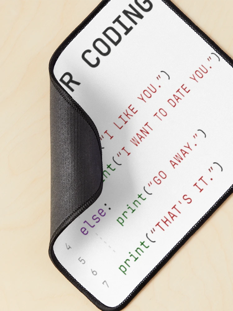 Thumbnail 2 of 5, Mouse Pad, Clear Coding — Love Explained in Python designed and sold by flashARTstudio.