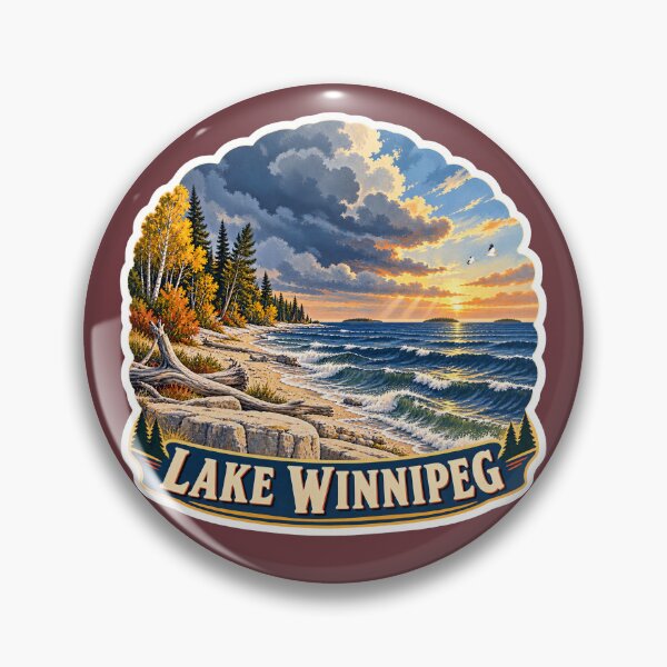 Item preview, Lake Winnipeg Vintage Canadian Prairie Shoreline Travel Print designed and sold by PinUpPizzazz.