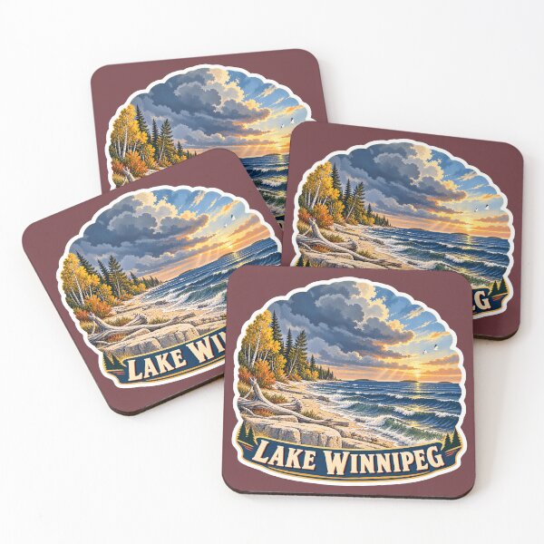 Item preview, Lake Winnipeg Vintage Canadian Prairie Shoreline Travel Print designed and sold by PinUpPizzazz.
