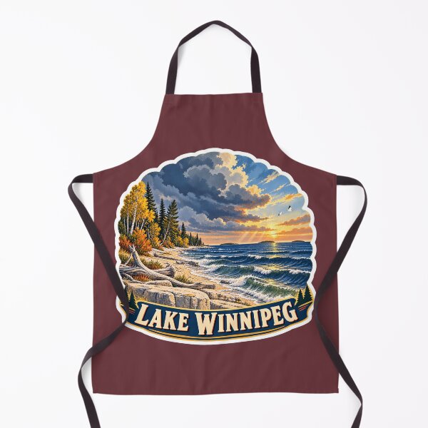 Item preview, Lake Winnipeg Vintage Canadian Prairie Shoreline Travel Print designed and sold by PinUpPizzazz.