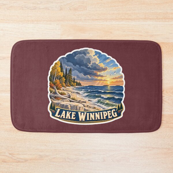 Item preview, Lake Winnipeg Vintage Canadian Prairie Shoreline Travel Print designed and sold by PinUpPizzazz.