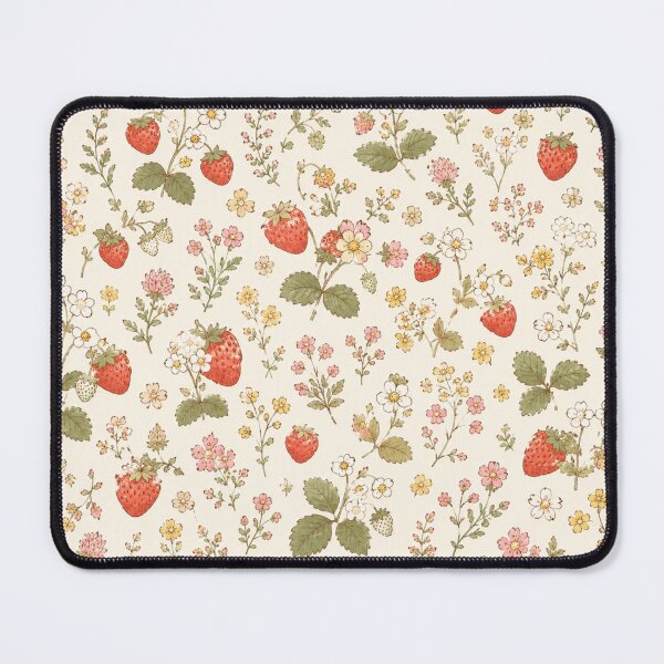 Item preview, Cottagecore Strawberry Wildflower Seamless Botanical Pattern designed and sold by Kooyana04.