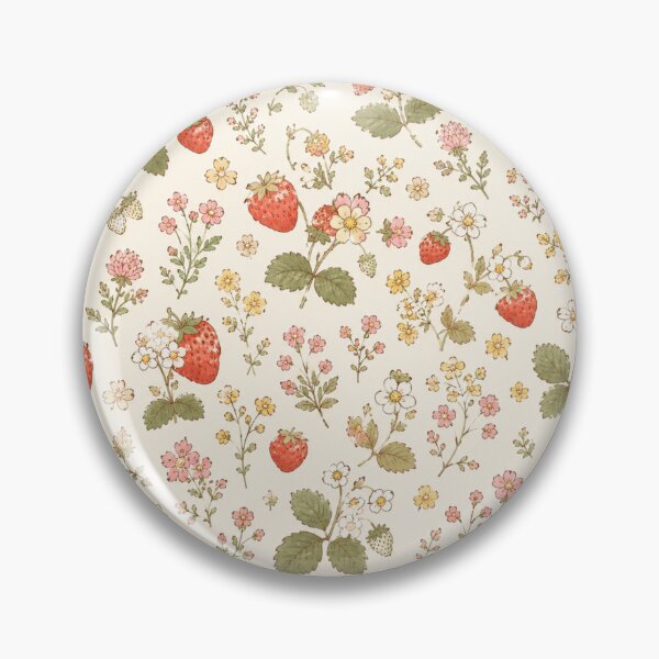 Item preview, Cottagecore Strawberry Wildflower Seamless Botanical Pattern designed and sold by Kooyana04.