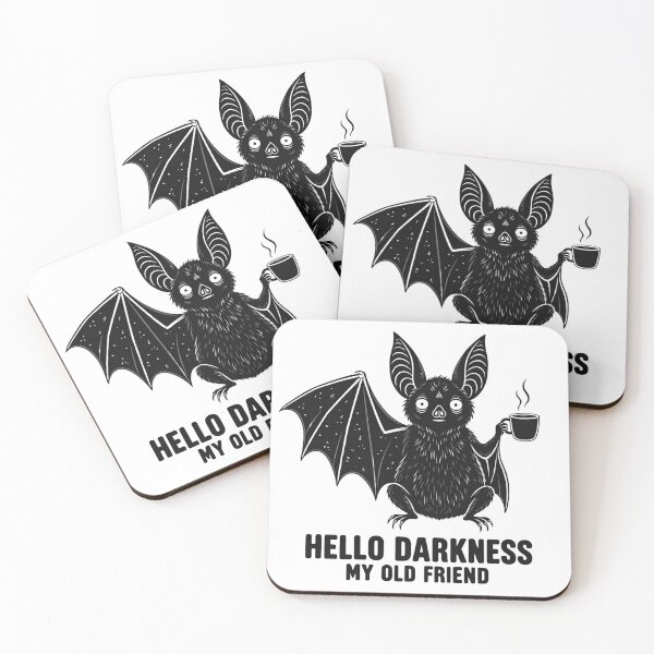 Item preview, Hello Darkness My Old Friend Funny Coffee Bat Gothic designed and sold by bobcatmarty.