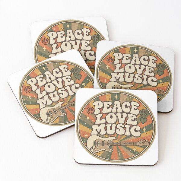 Item preview, Peace, Love Music Retro Guitar designed and sold by bobcatmarty.