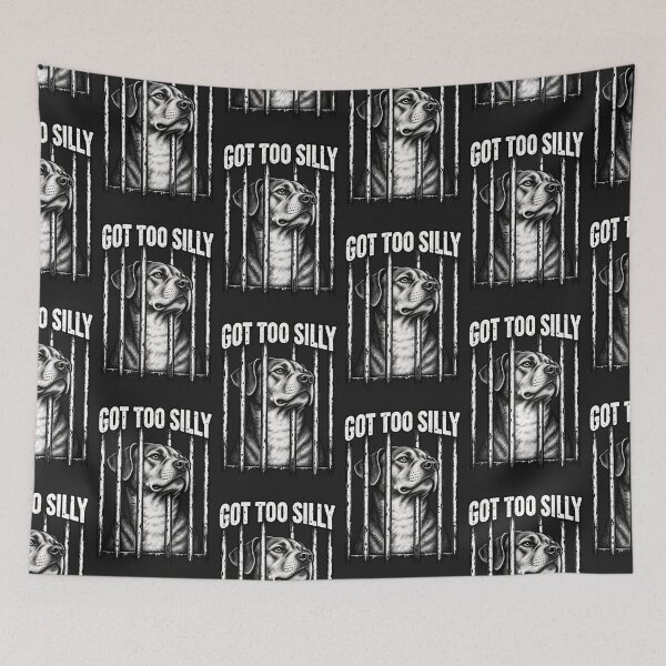 Item preview, Got Too Silly Dog Behind Bars Vintage Graphic designed and sold by Lozarux.