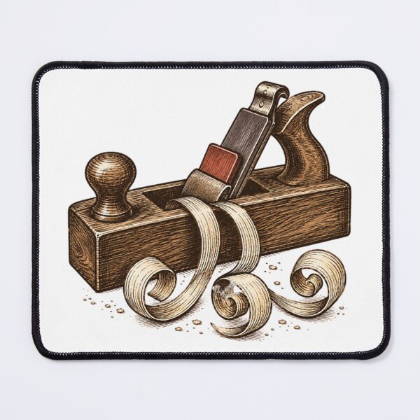 Item preview, woodworking hand plane with curling wood shavings designed and sold by PatriciaAnn12.