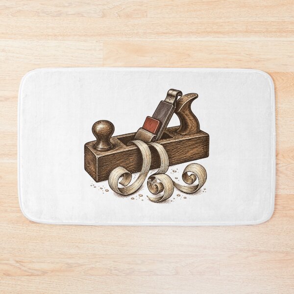 Item preview, woodworking hand plane with curling wood shavings designed and sold by PatriciaAnn12.