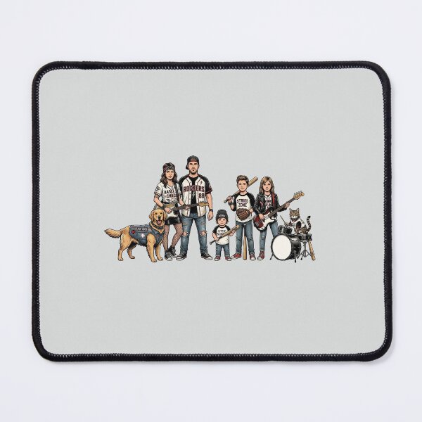 Item preview, Family Rock Band and Retro Baseball – Illustrated Design designed and sold by FootprintofLove.