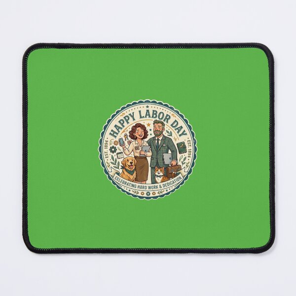 Item preview, Vintage office and technology emblem for Labor Day: celebrating hard work designed and sold by FootprintofLove.