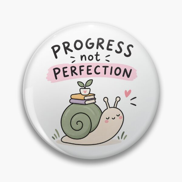 Item preview, ADHD Progress Not Perfection Kawaii Snail Motivation Quote designed and sold by Marti’s Shop Corner.