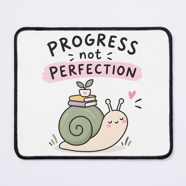 Item preview, ADHD Progress Not Perfection Kawaii Snail Motivation Quote designed and sold by Marti’s Shop Corner.
