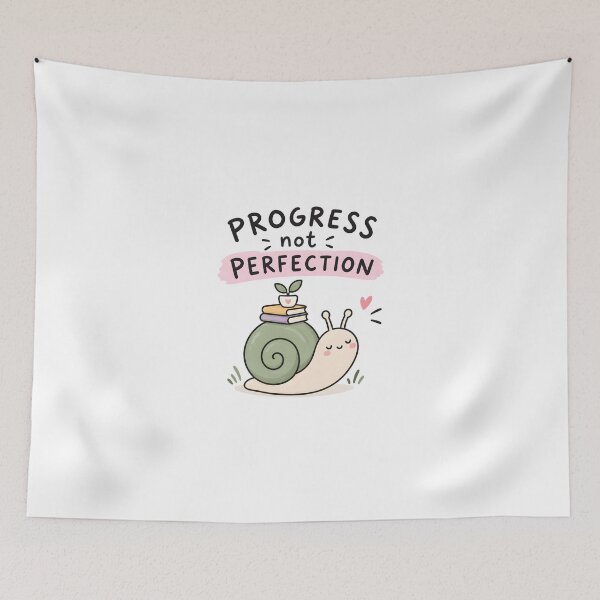 Item preview, ADHD Progress Not Perfection Kawaii Snail Motivation Quote designed and sold by Marti’s Shop Corner.