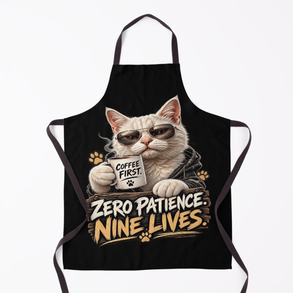 Item preview, Funny Inappropriate Grumpy Cat – Zero Patience Nine Lives designed and sold by MAJCO-ART.