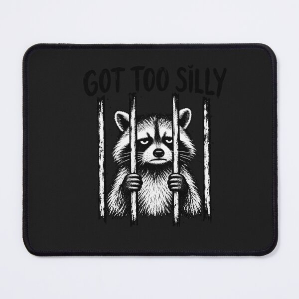 Item preview, Grumpy Got Too Silly Raccoon Behind Bars designed and sold by Lozarux.