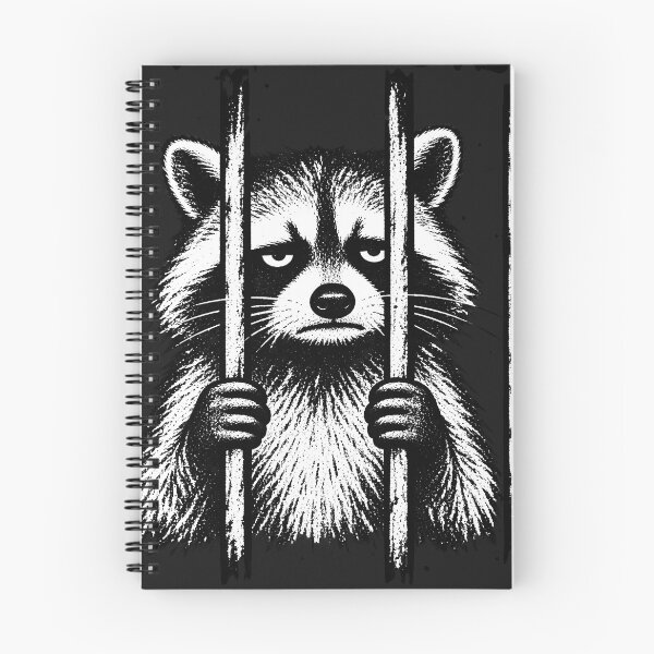 Item preview, Grumpy Got Too Silly Raccoon Behind Bars designed and sold by Lozarux.