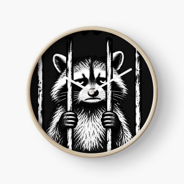 Item preview, Grumpy Got Too Silly Raccoon Behind Bars designed and sold by Lozarux.