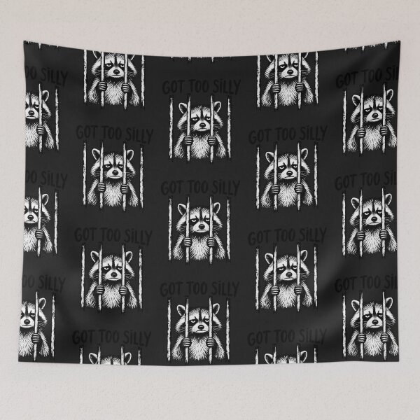 Item preview, Grumpy Got Too Silly Raccoon Behind Bars designed and sold by Lozarux.