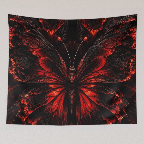 Item preview, Fiery Red Butterfly Wing Symmetry designed and sold by KuzeyWestStudio.