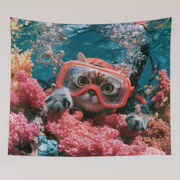 Item preview, Scuba Cat designed and sold by bubblyrainbow.