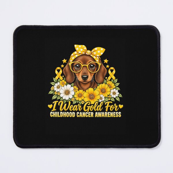 Item preview, Childhood Cancer Awareness Dachshund Dog Daisy Ribbon Floral  designed and sold by RealestInternet.