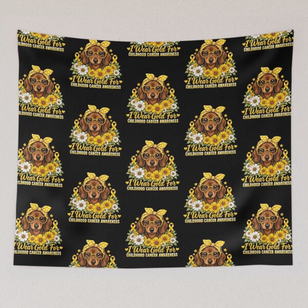 Item preview, Childhood Cancer Awareness Dachshund Dog Daisy Ribbon Floral  designed and sold by RealestInternet.