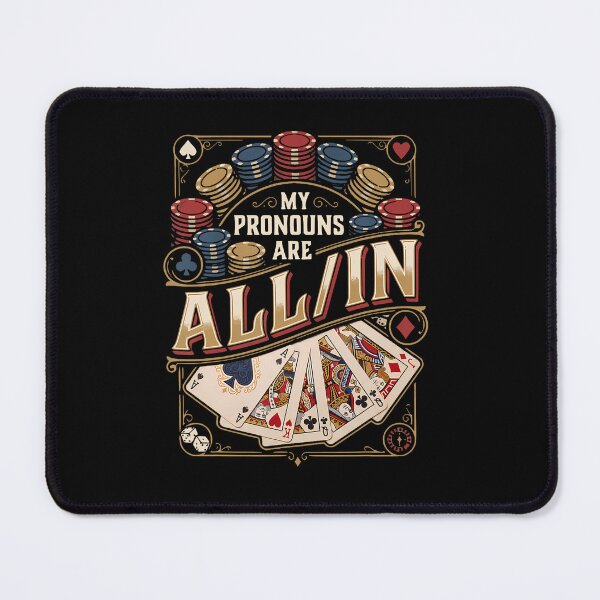 Item preview, My Pronouns Are All In Funny Poker Player Card Table designed and sold by RealestInternet.