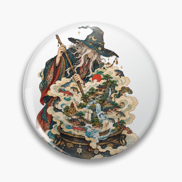 Item preview, The Cauldron of Dreams – Mystical Wizard Japanese Fantasy Art designed and sold by Substance_life.