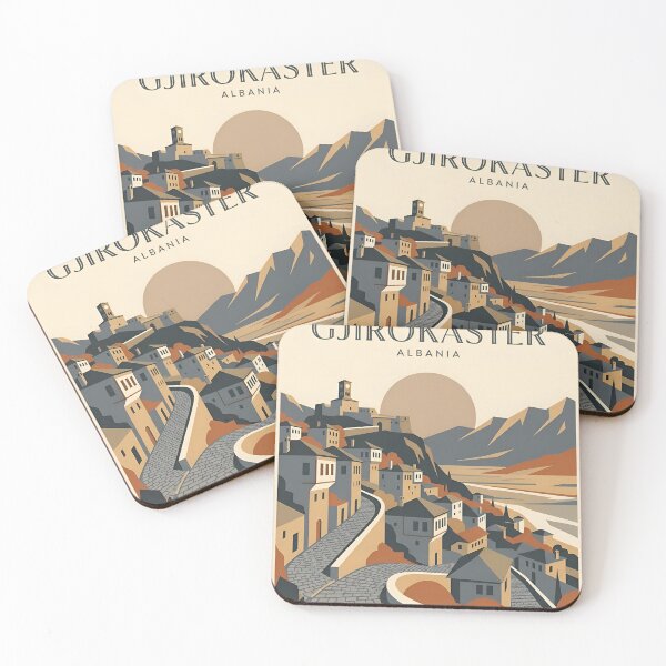 Item preview, Gjirokaster Albania Vintage Travel Poster - Stone City Art Print designed and sold by DuckOddity.