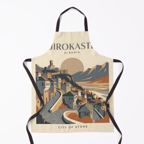 Item preview, Gjirokaster Albania Vintage Travel Poster - Stone City Art Print designed and sold by DuckOddity.