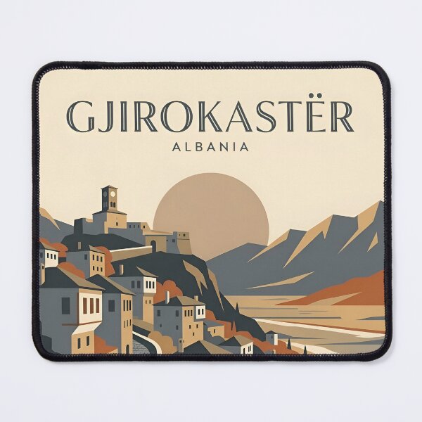 Item preview, Gjirokaster Albania Vintage Travel Poster - Stone City Art Print designed and sold by DuckOddity.
