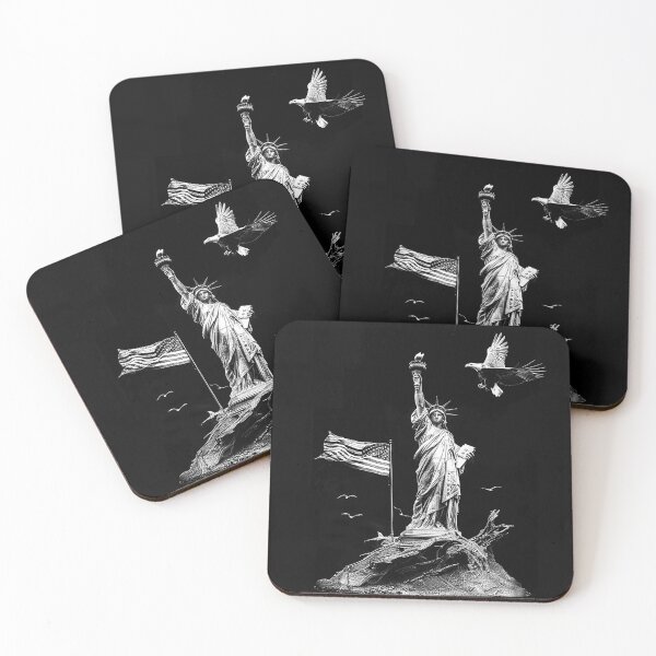 Item preview, Statue of Liberty American Eagle Flag Patriotic Art designed and sold by inkoutninja.
