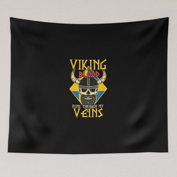 Item preview, Viking Blood Skull Horned Helmet Warrior Statement designed and sold by perowawbilton.
