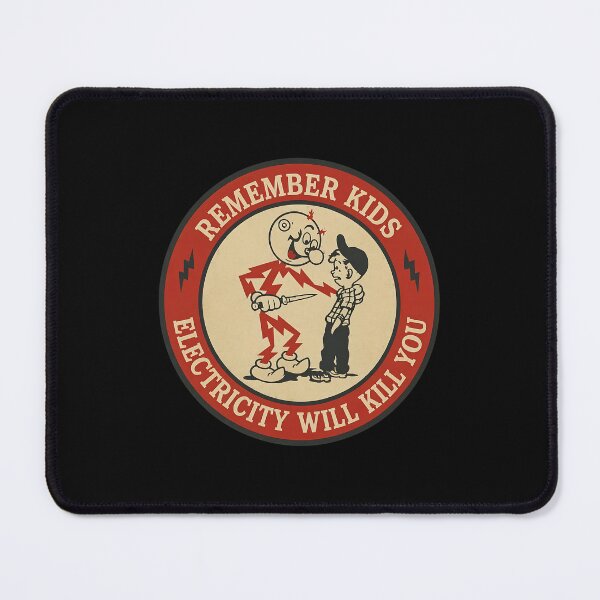 Item preview, Remember Kids Electricity Warning Retro  designed and sold by SARALINDO.