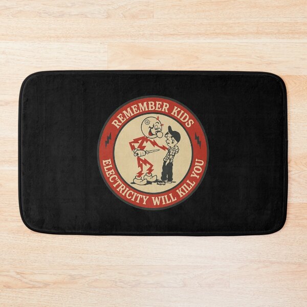 Item preview, Remember Kids Electricity Warning Retro  designed and sold by SARALINDO.