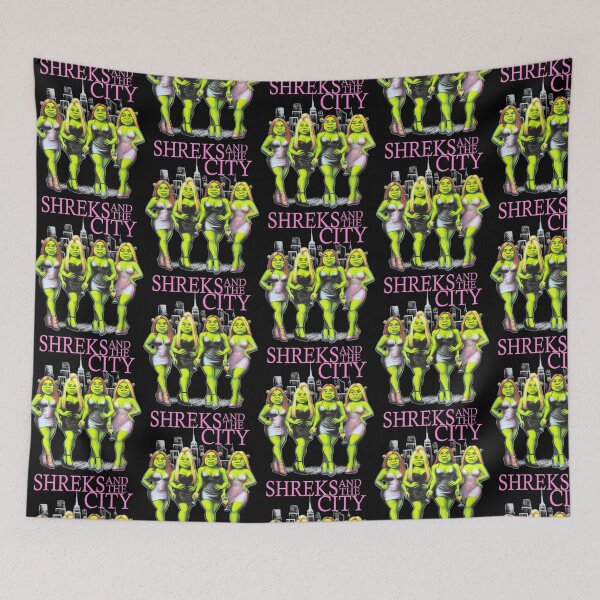 Item preview, Shreks y la ciudad: parodia divertida, meme vintage, arte designed and sold by ImogenDavisArt.