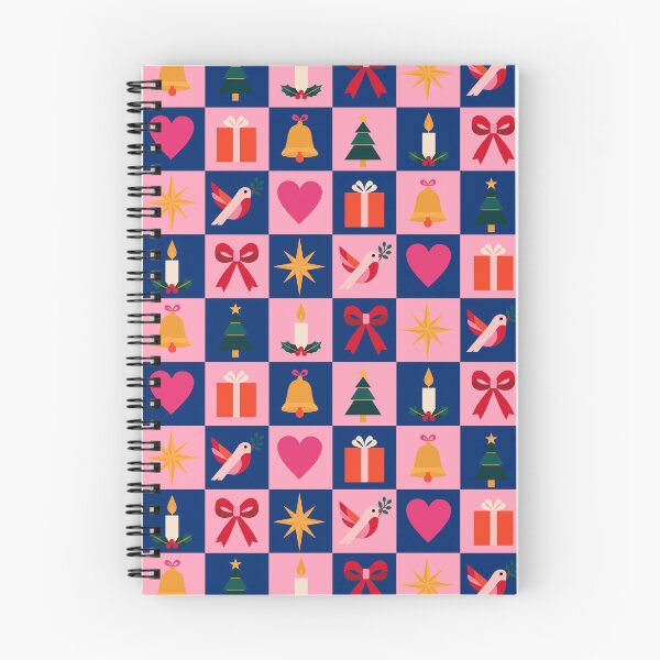 Item preview, Colourful Retro Christmas Icons Pattern designed and sold by The Home Of Pink Peach.