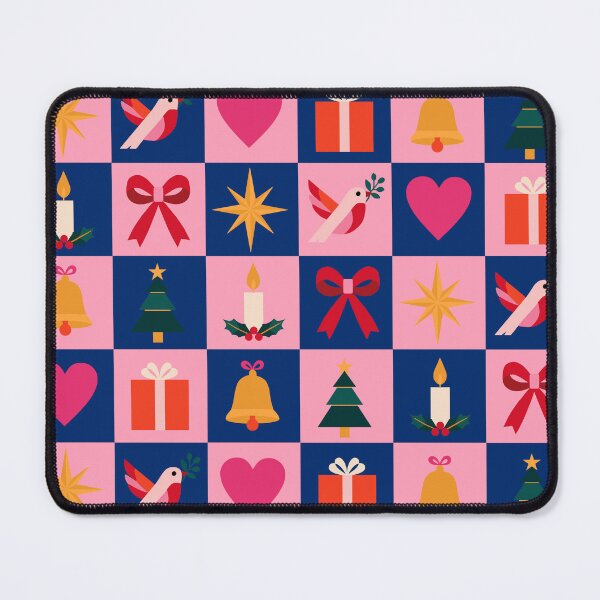 Item preview, Colourful Retro Christmas Icons Pattern designed and sold by The Home Of Pink Peach.