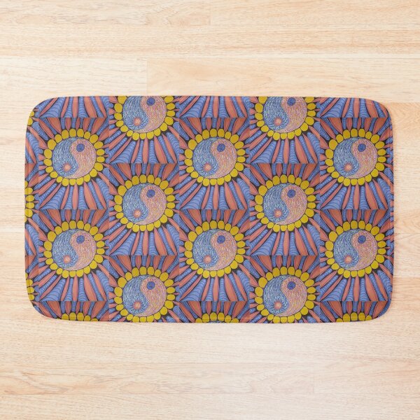 Item preview, Psychedelic Yin Yang Sunflower & Bursting Cosmic Mandala Painting designed and sold by PEACELOVERSART.